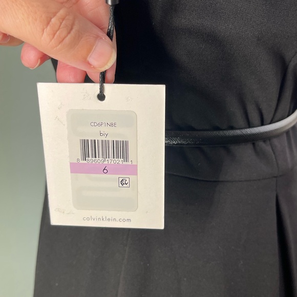NWT Calvin Klein Black and White Fit and Flare Dress Sz 6 - Picture 7 of 13